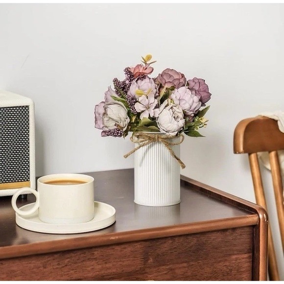 8 Farmhouse Vase Galvanized Metal 4.33 in Decor Vintage Flower Vase WEDDING NEW! - Picture 11 of 12